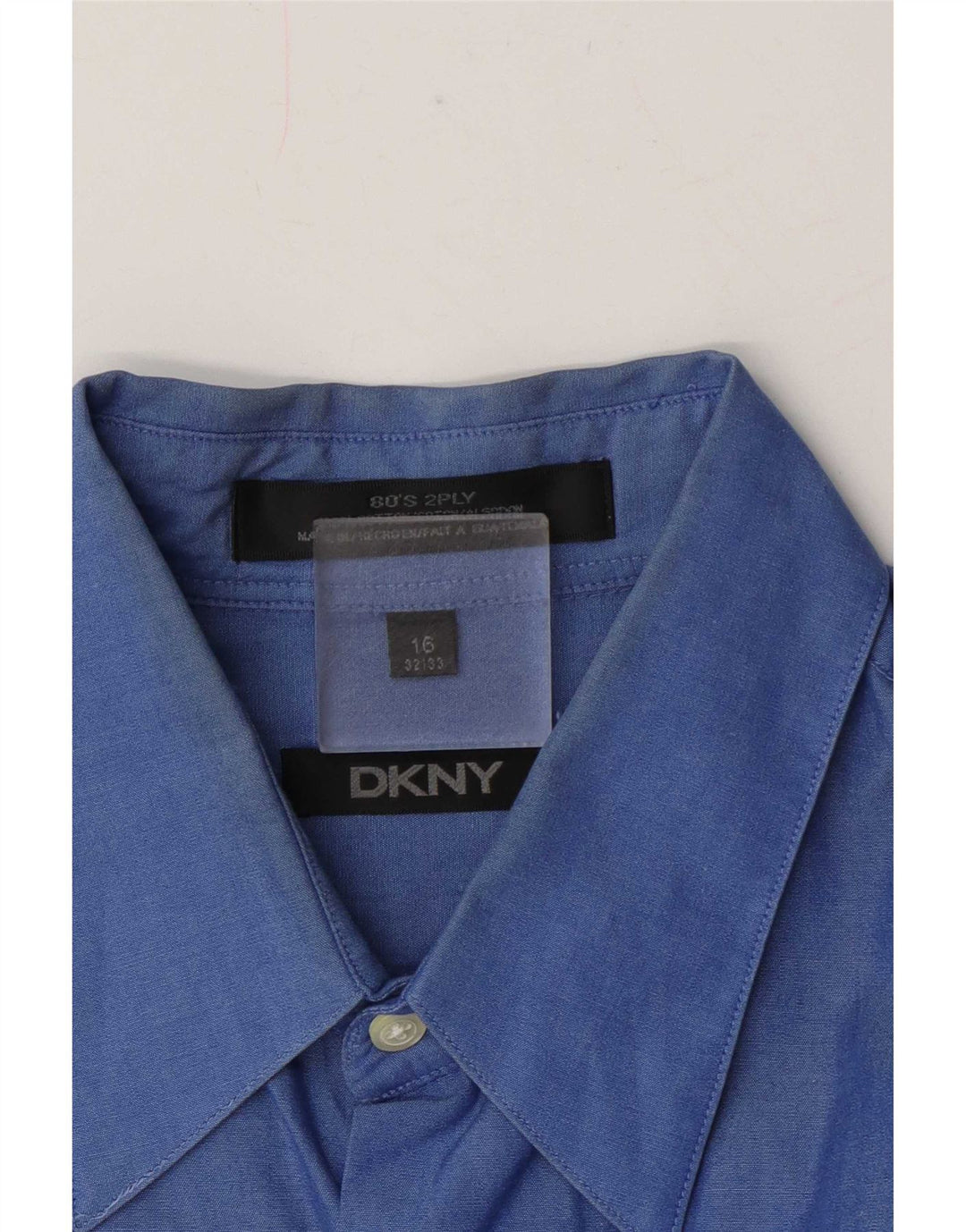 Camisa Dkny para hombre talla 16 algodón azul grande