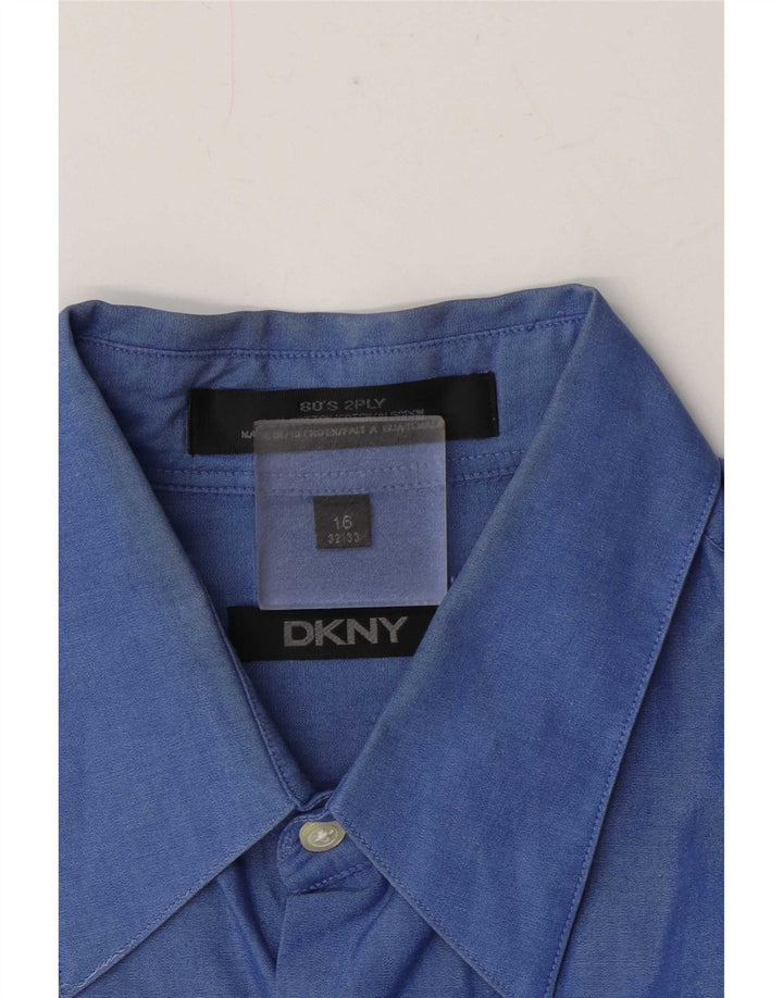 Camisa Dkny para hombre talla 16 algodón azul grande
