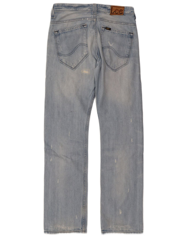 Vaqueros rectos desgastados Clark para mujer Lee W29 L32 Algodón azul