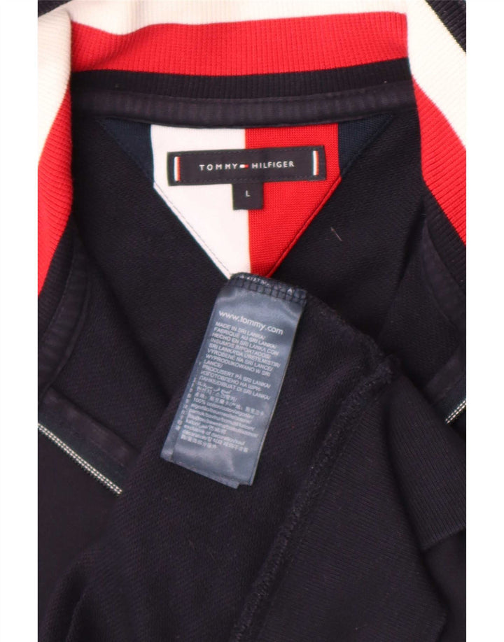 Tommy Hilfiger Chaqueta de chándal para hombre, talla grande, algodón azul marino
