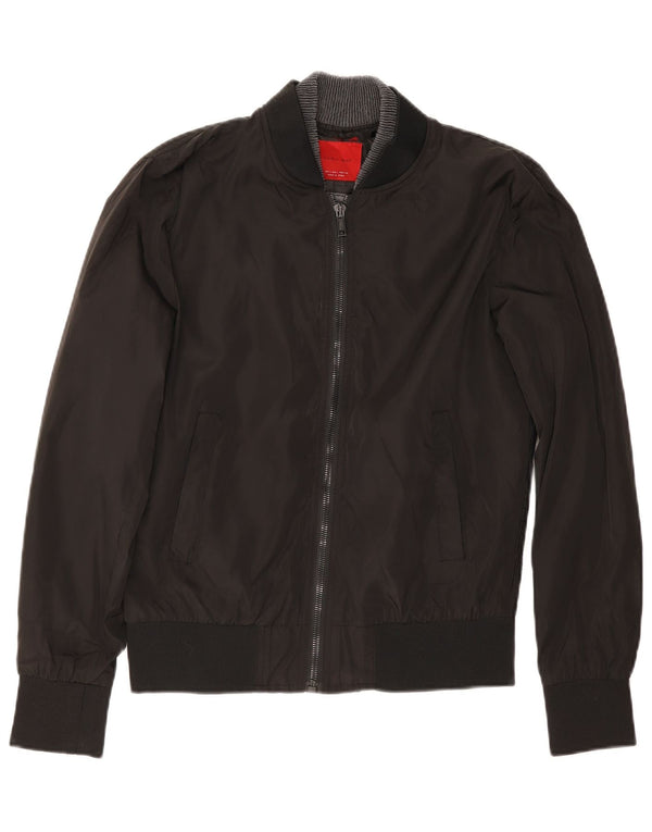 Zara Mens Bomber Jacket Reino Unido 40 Grande Negro