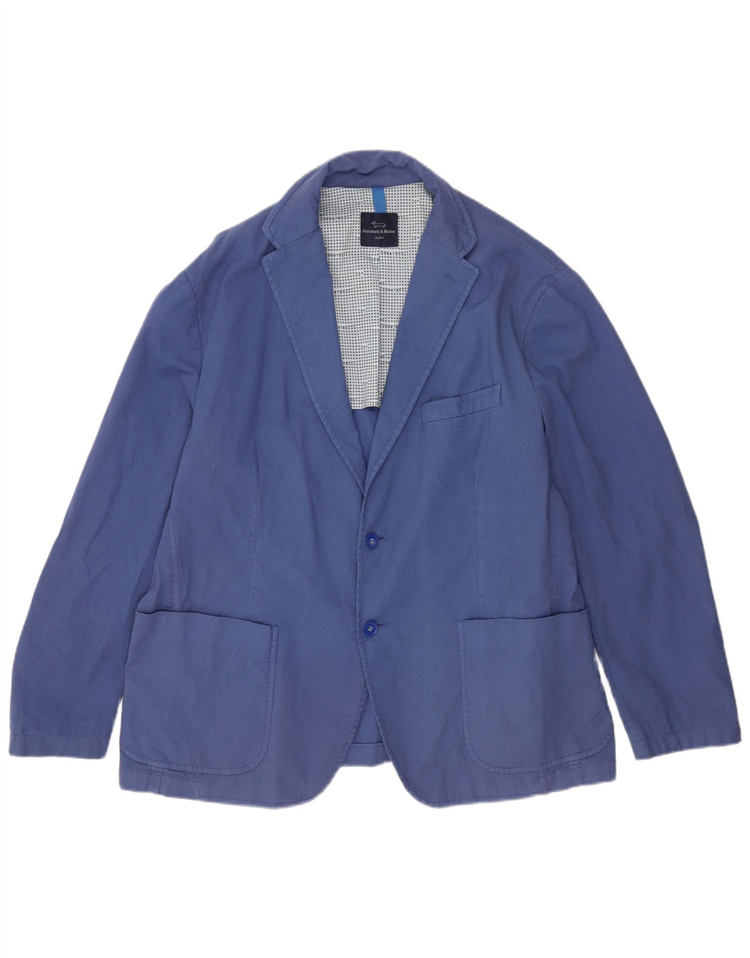 Harmont & Blaine Chaqueta tipo blazer de 2 botones para hombre UK 42 XL Algodón azul
