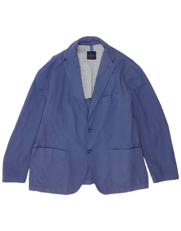 Harmont & Blaine Chaqueta tipo blazer de 2 botones para hombre UK 42 XL Algodón azul