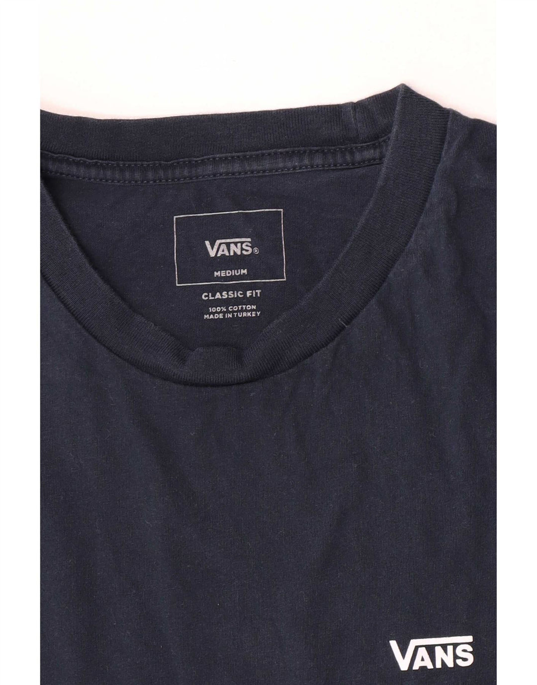 Vans Hombre Classic Fit Camiseta Top Medium Azul Marino Algodón