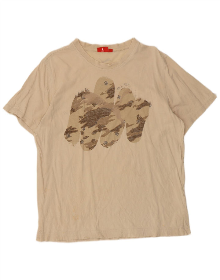 Puma - Camiseta gráfica para hombre, talla grande, color beige