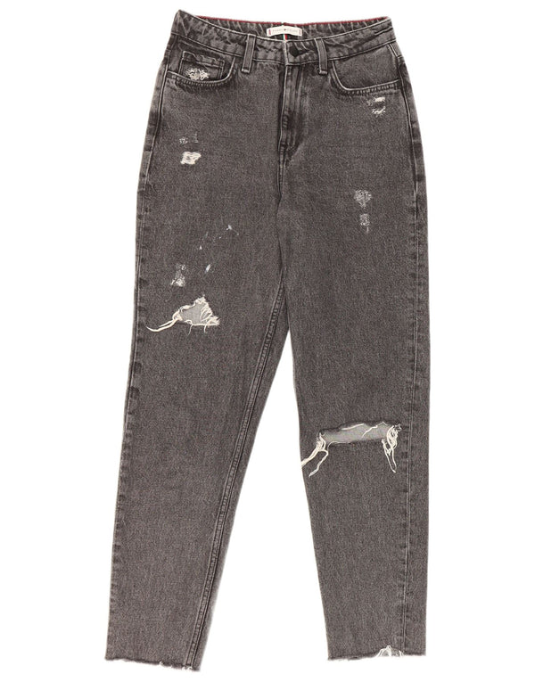 Tommy Hilfiger Jeans Cónicos Desgastados Gramercy Para Mujer W26 L27 Algodón Gris
