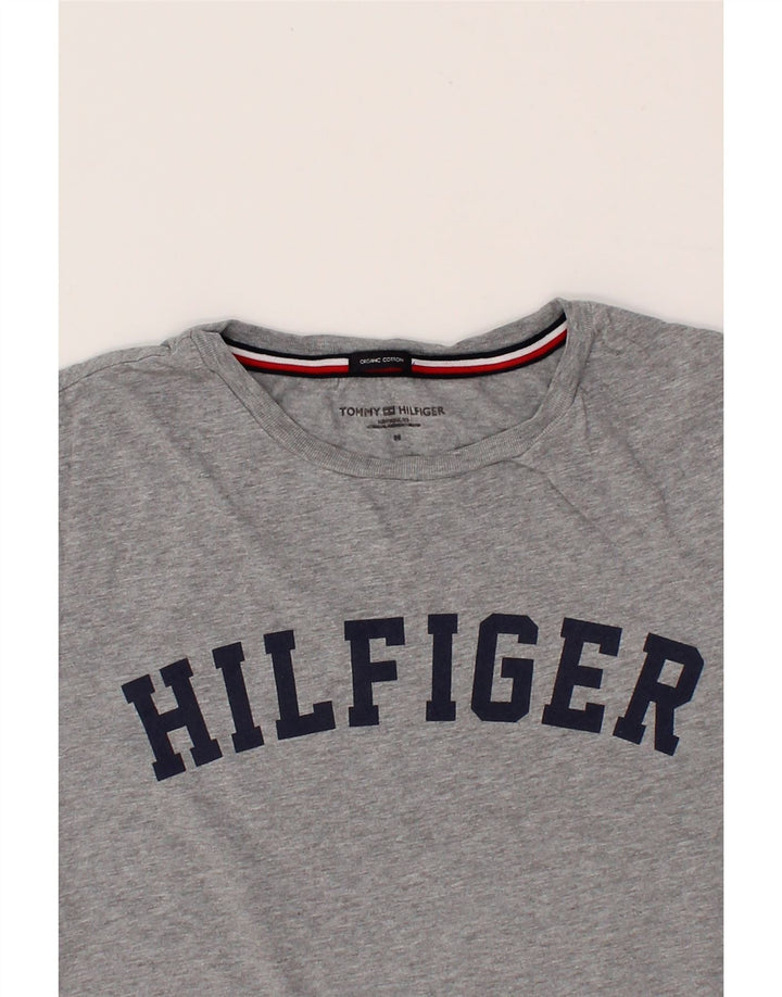 TOMMY HILFIGER Camiseta gráfica para hombre Top de algodón gris medio