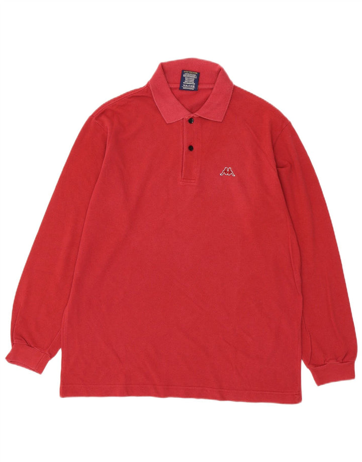 Kappa Polo De Manga Larga Para Hombre Algodón Rojo Medio