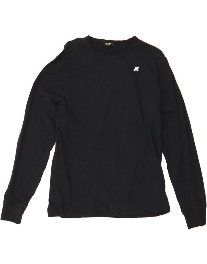 K-WAY Mens Top Long Sleeve Large Black Vintage K-Way and Second-Hand K-Way from Messina Hembry 