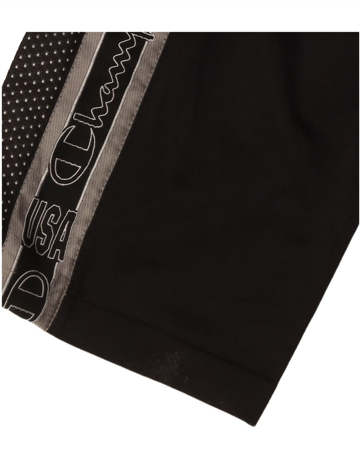 CHAMPION Pantalones de chándal con estampado USA para hombre, talla pequeña, color negro