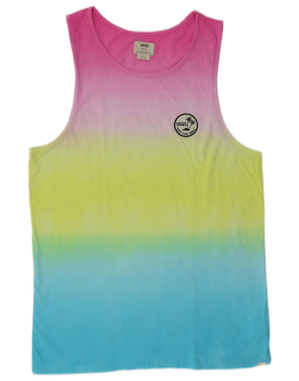 Vans Hombre Camiseta Sin Mangas Medium Multicolor Colorblock Algodón