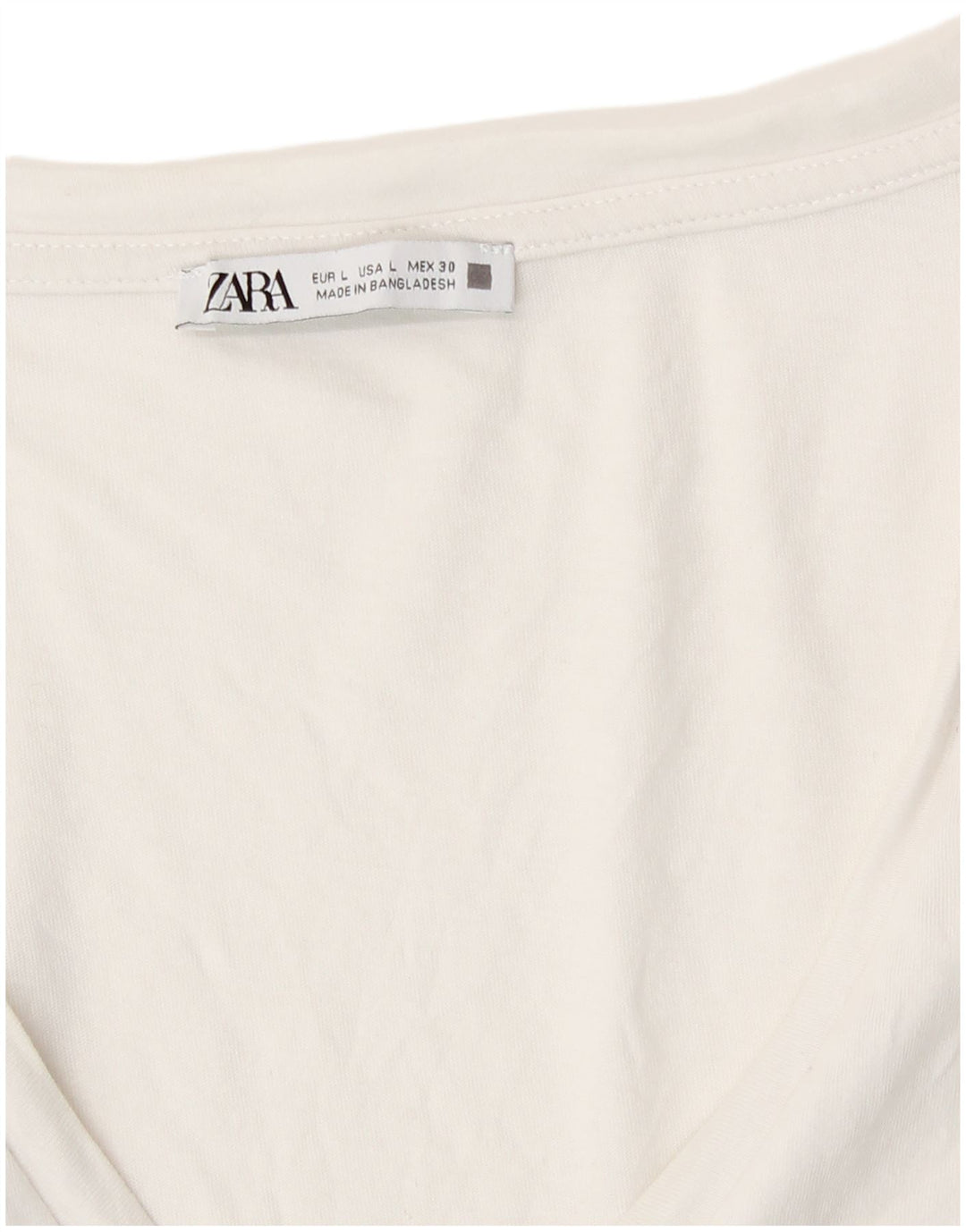 Zara Mujer Camiseta Top UK 46 Large Blanco
