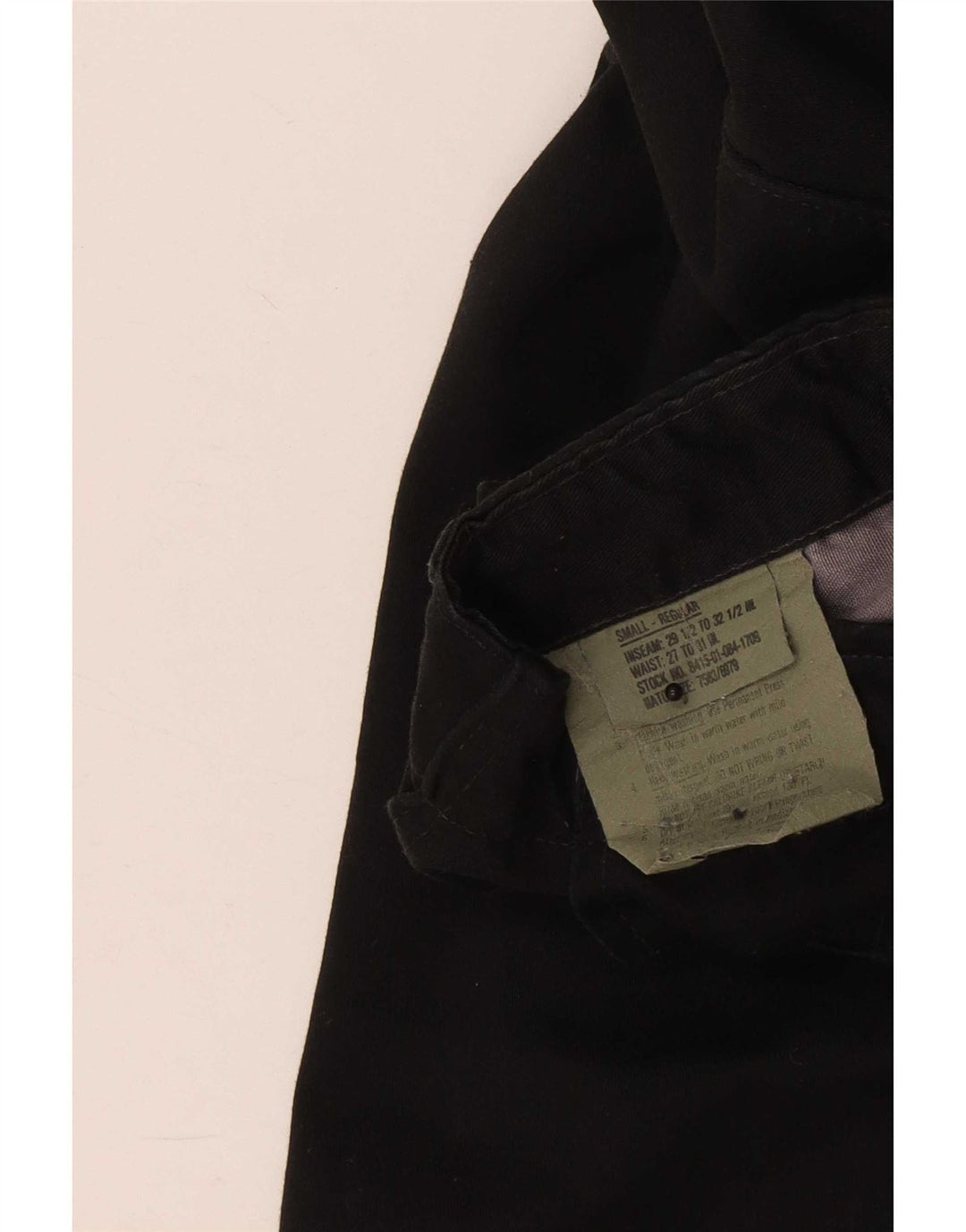 Vintage mujer regular cargo pantalones pequeños W28 L30 algodón negro