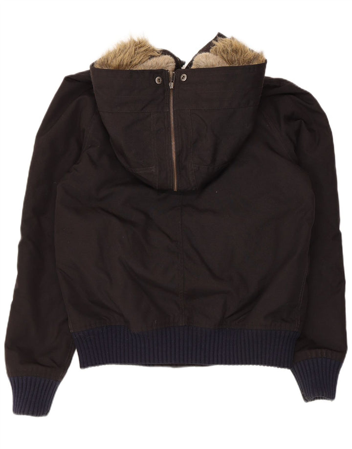 Woolrich Chaqueta Bomber Acolchada Con Capucha Para Mujer UK 44 Grande Nylon Negro