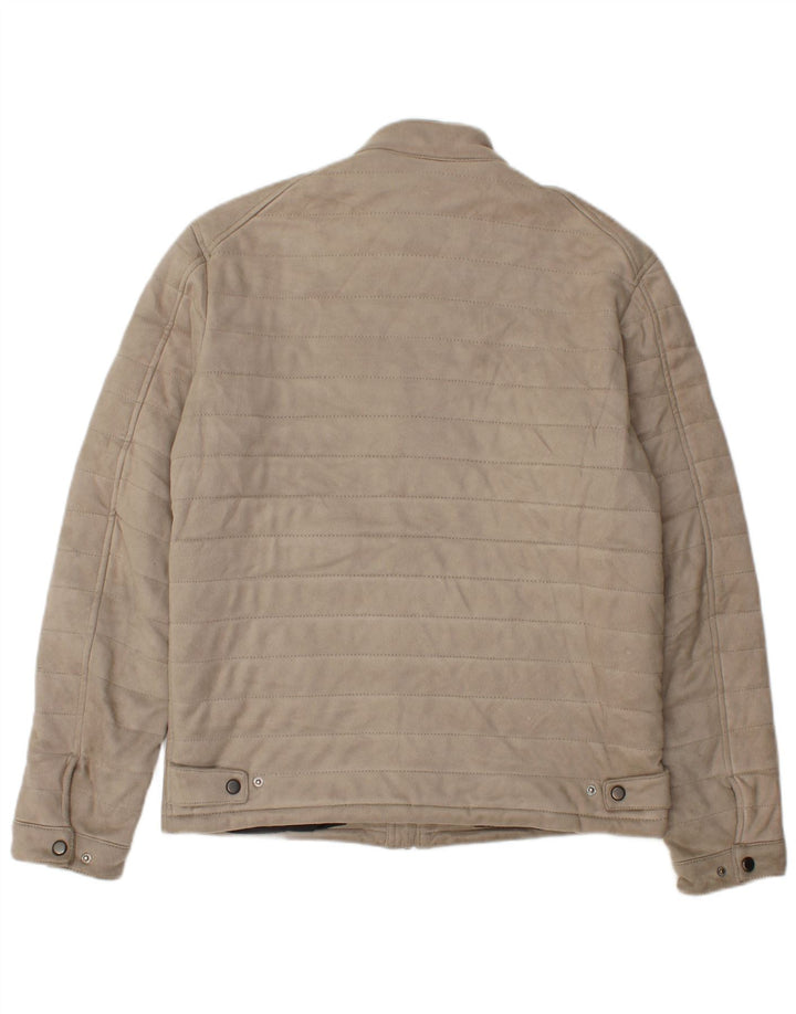 Zara Hombre Cazadora Bomber ES 38 Medio Beige Poliéster