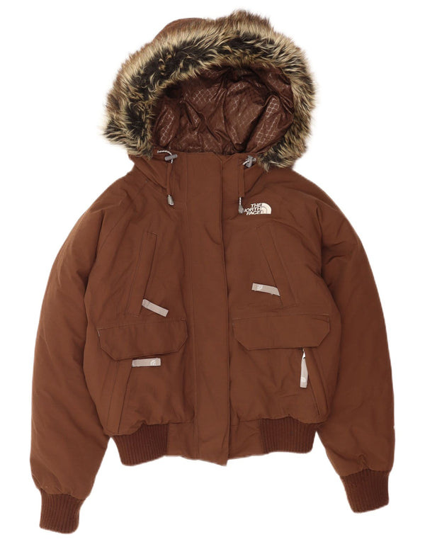 The North Face Chaqueta Acolchada Extragrande con Capucha para Mujer UK 10 Small Brown