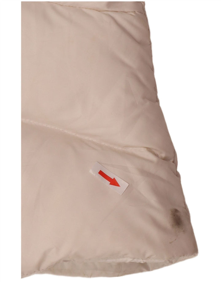 Chaleco acolchado con capucha Nike para mujer Reino Unido 12/14 Mediano Blanco Poliéster
