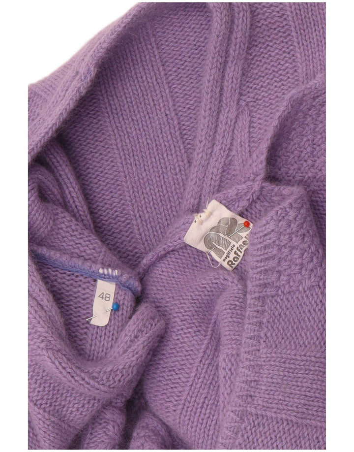 Raffaello Jersey con Cuello en V para Mujer IT 48 XL Lana Morada