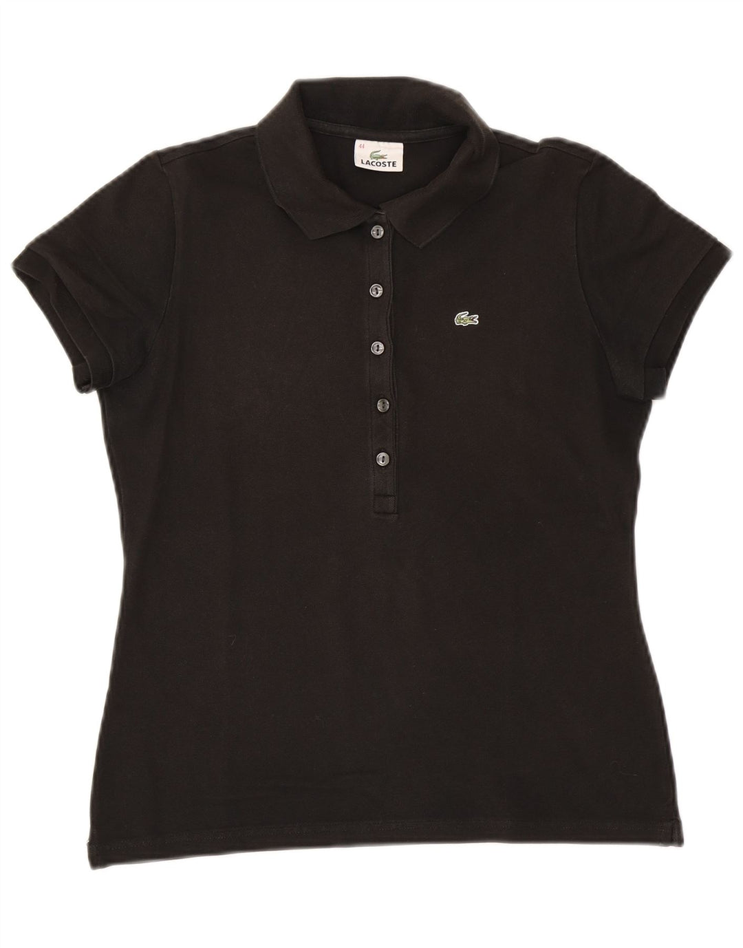 Polo Lacoste Mujer Talla 44 Grande Algodón Negro