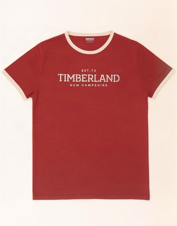 Timberland Camiseta gráfica para hombre Top Medium Granate Algodón