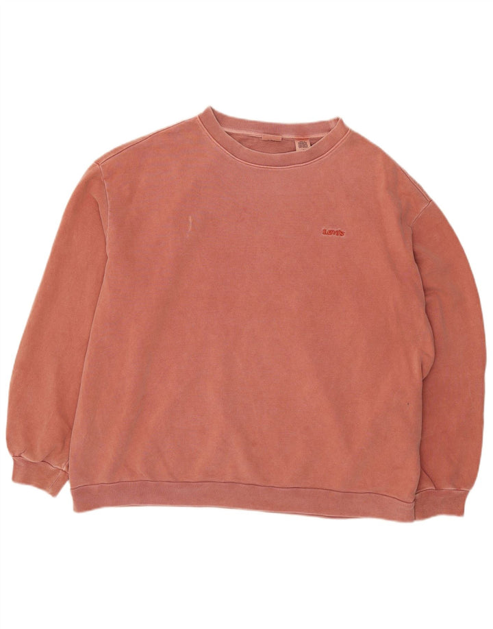Levi's Sudadera extragrande para mujer, jersey, Reino Unido 14, algodón rojo mediano