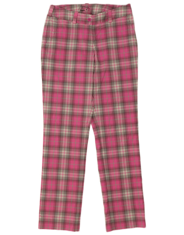 Nike Pantalones chinos rectos Dri Fit para mujer UK 8 Small W28 L32 Pink Check