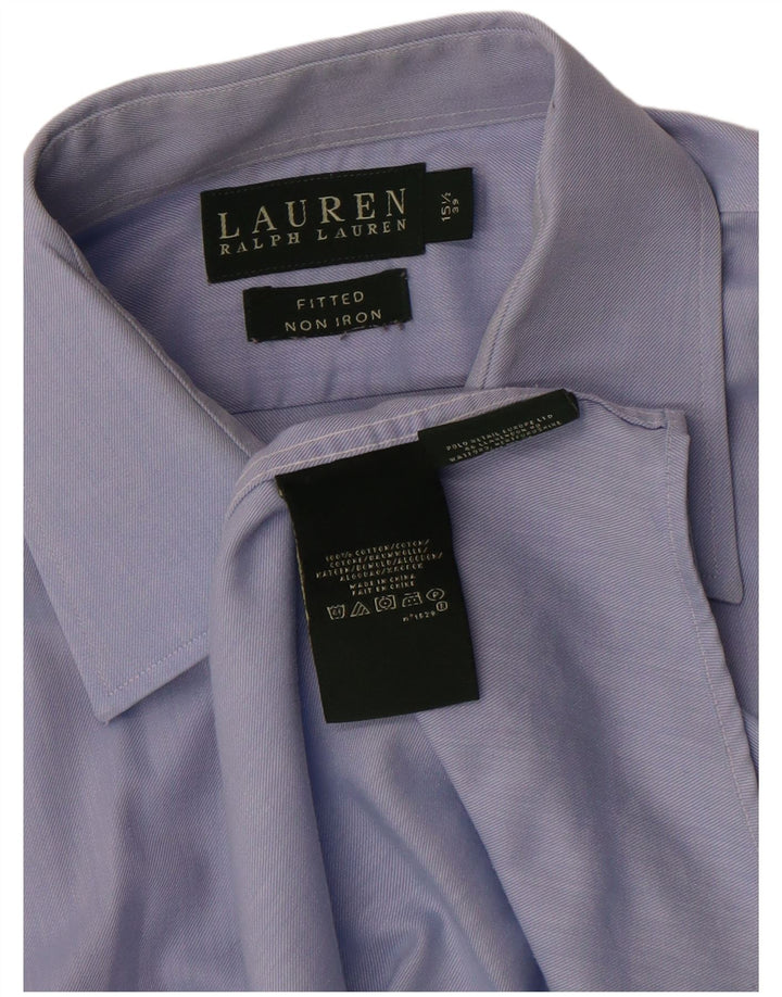 Ralph Lauren Camisa ajustada para hombre Talla 15 1/2 39 Algodón azul medio