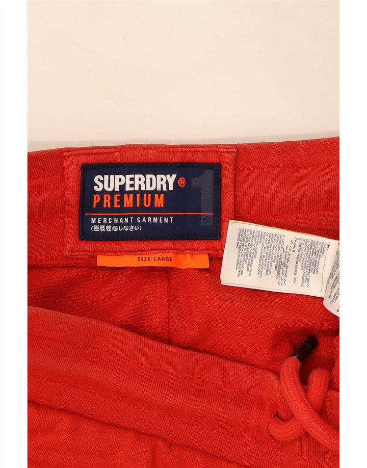 Superdry Pantalones cortos deportivos para hombre de algodón rojo grande