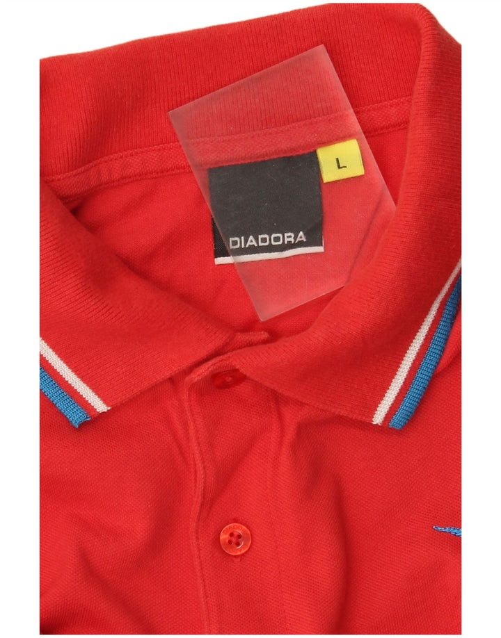 Diadora Polo De Manga Larga Para Hombre Grande Rojo