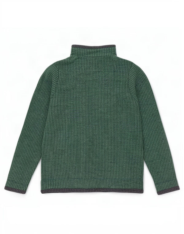 Weird Fish Jersey de forro polar con cuello y cremallera para mujer UK 44 Poliéster verde grande