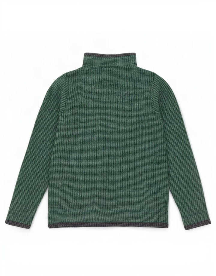 Weird Fish Jersey de forro polar con cuello y cremallera para mujer UK 44 Poliéster verde grande