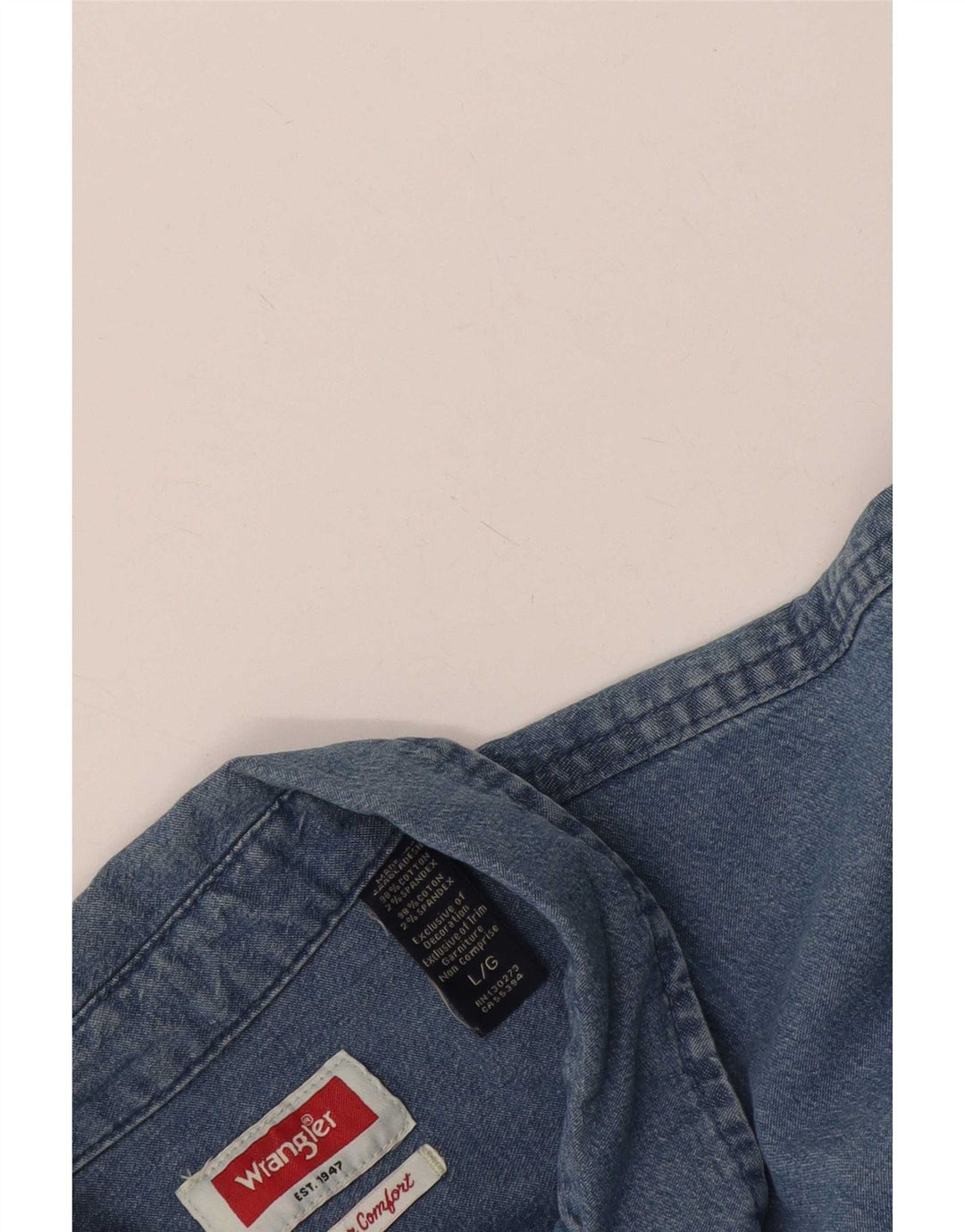 Wrangler Camisa Vaquera De Manga Corta Para Hombre Algodón Azul Grande