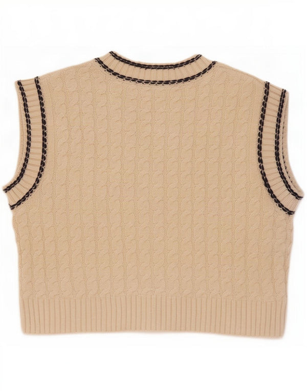 Zara Camiseta Niña Crop Vest Tank Top 13-14 Años Beige Poliéster
