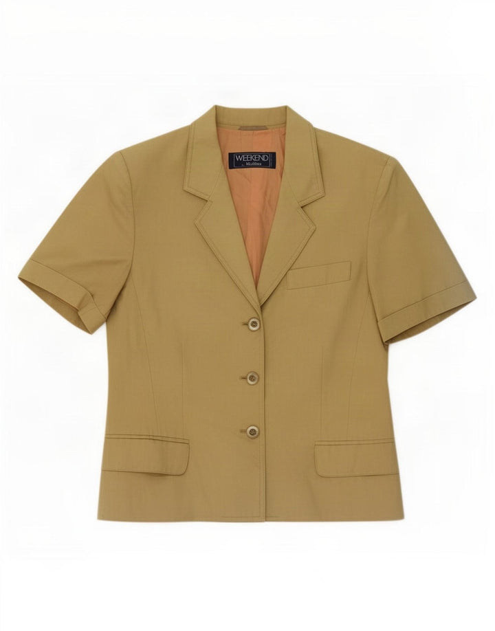 Max Mara - Chaqueta tipo blazer con 3 botones para mujer, talla 40, color caqui