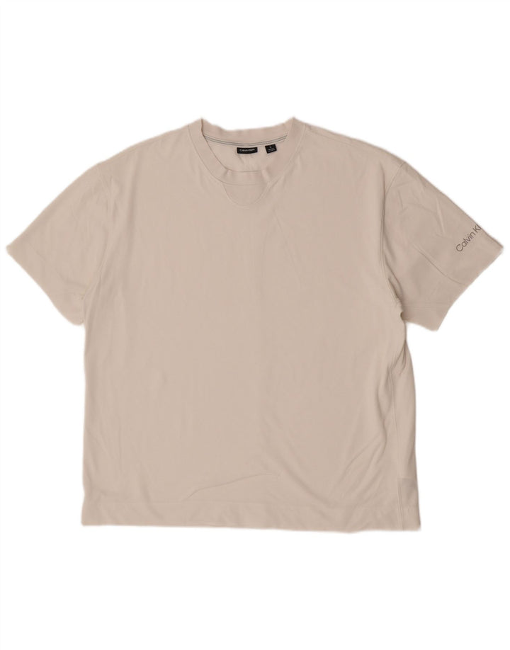 Calvin Klein - Camiseta para hombre, talla grande, algodón blanco