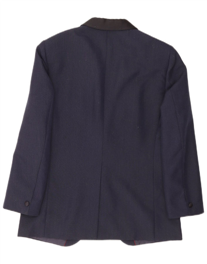 Kruunu Chaqueta tipo blazer de 1 botón para hombre UK 36 Small Azul marino Colorblock Lana