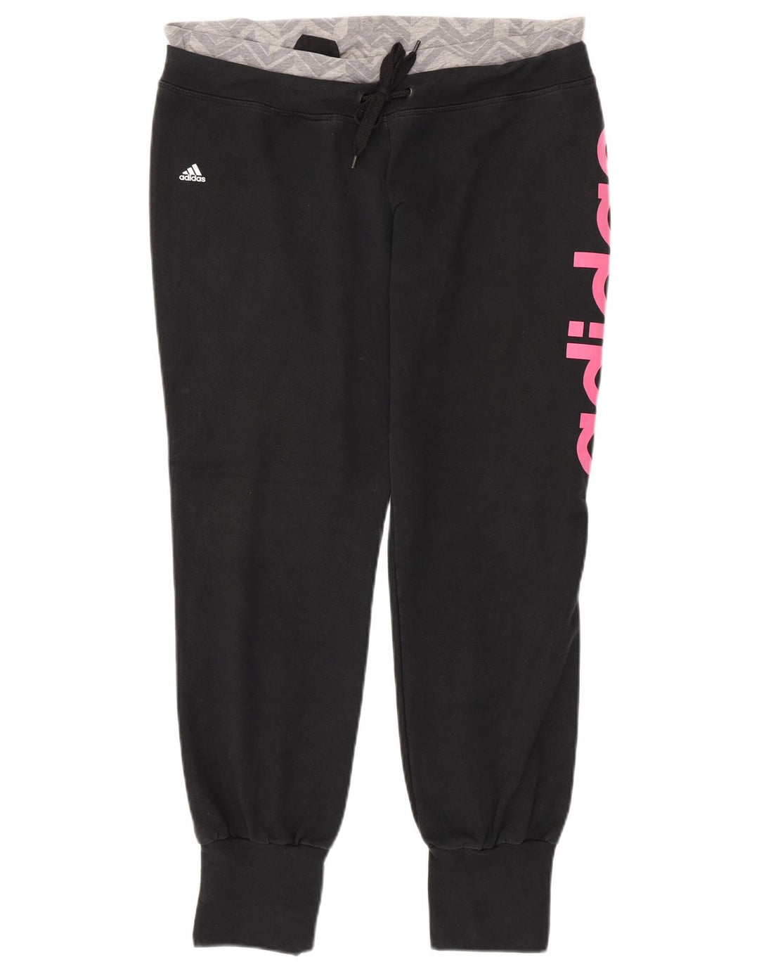 ADIDAS Mujer Climalite Chándal Pantalones Joggers UK 16/18 Grande Negro