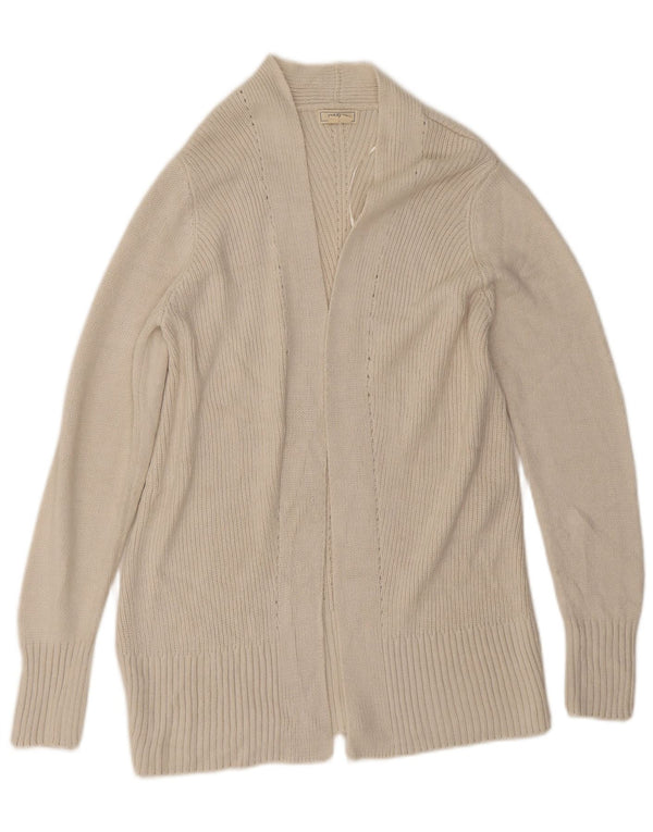 Fat Face Womens Open Cardigan Sweater UK 10 Small Beige Acrylic