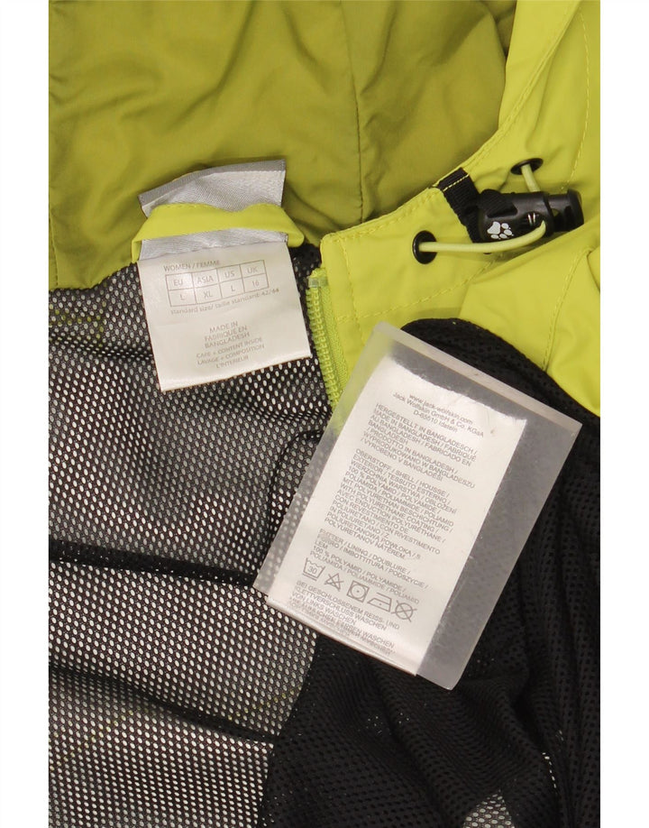 JACK WOLFSKIN Chaqueta impermeable con capucha de gran tamaño para mujer Reino Unido 40 Grande Verde