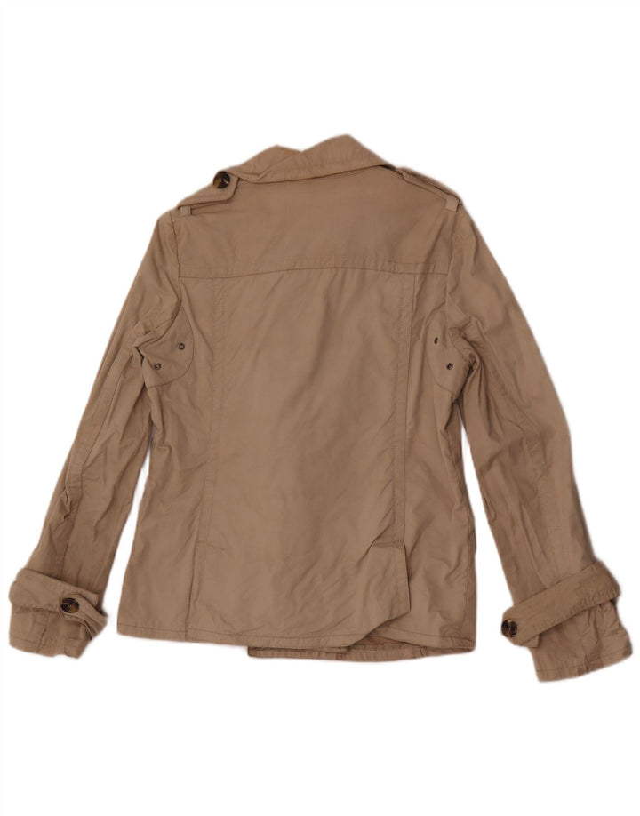 Massimo Dutti Gabardina Corta de Doble Botonadura para Mujer UK 44 Medium Beige