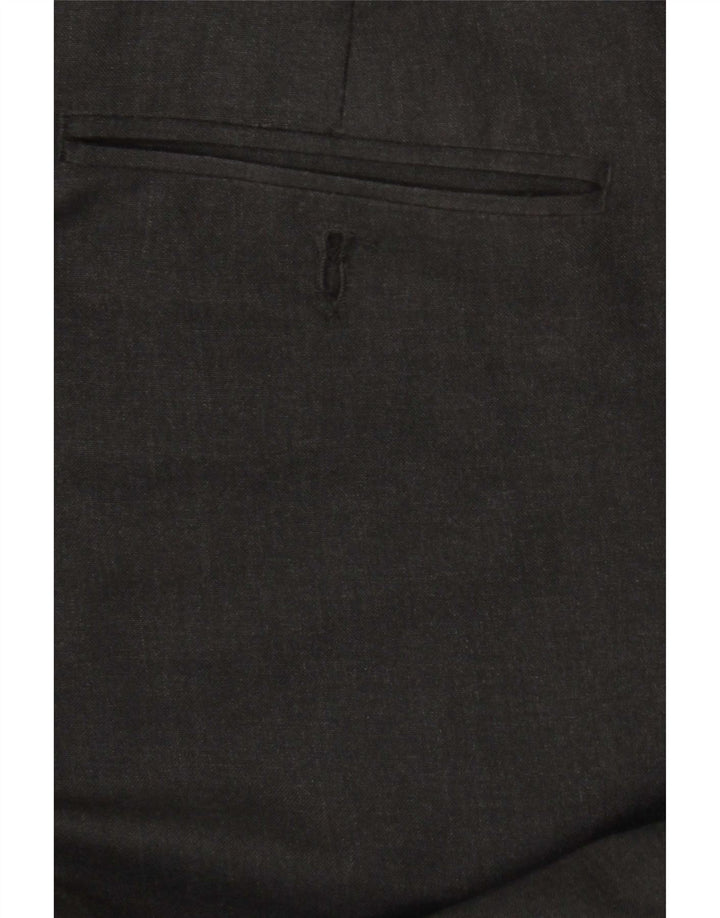 Marks & Spencer Pantalón de traje recto a medida para hombre W38 L31 Poliéster gris