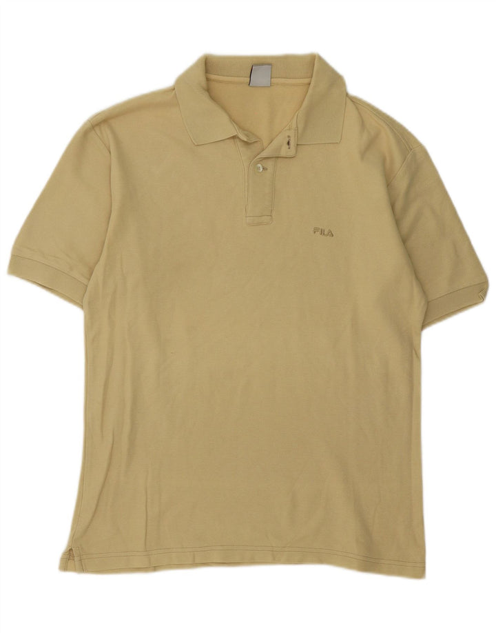 Fila Polo De Corte Regular Para Hombre IT 46 Small Algodón Amarillo