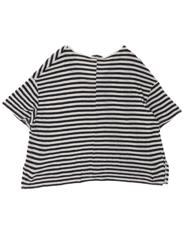 Zara Camiseta Extragrande para Mujer Top UK 44 Medium Black Pinstripe
