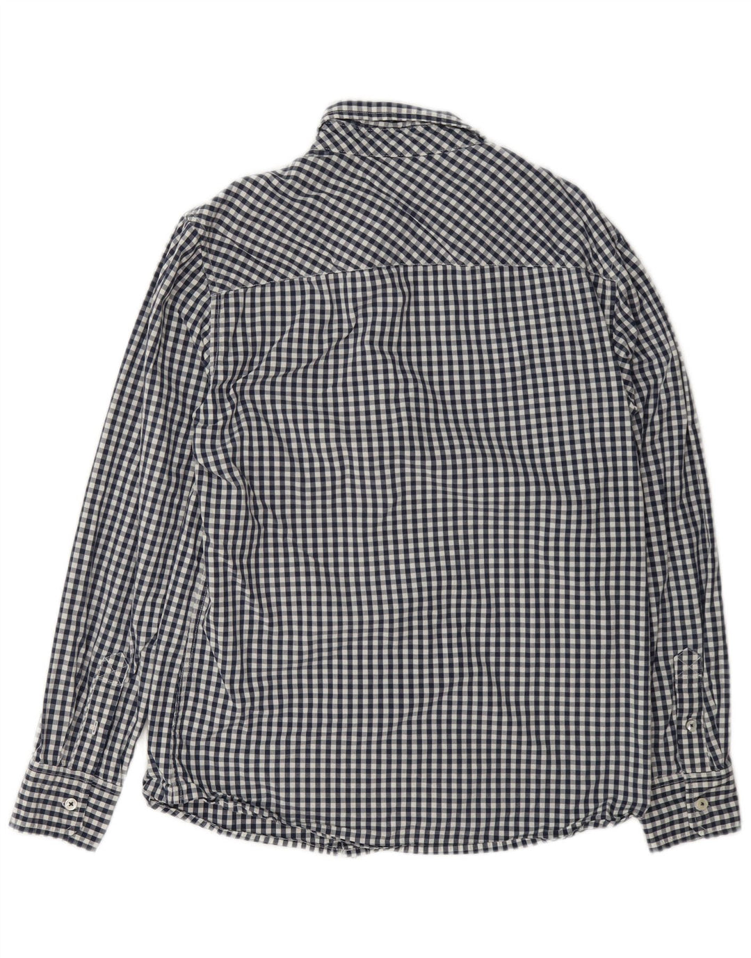 Mustang Camisa Slim Fit para Hombre Algodón Vichy Azul Marino Mediano