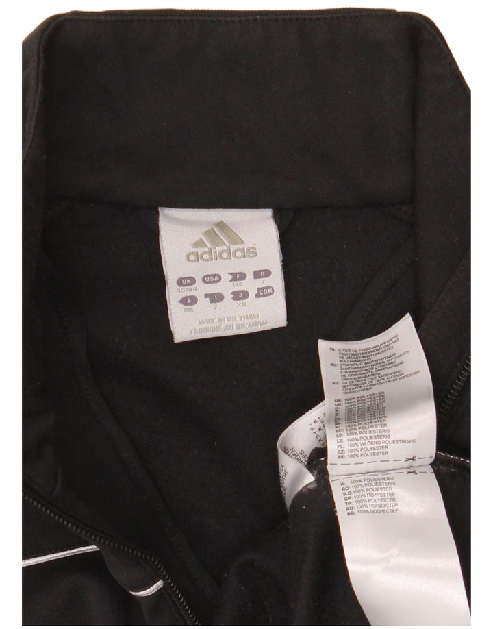 Adidas - Sudadera con cuello y cremallera para hombre, talla 42/44, poliéster negro grande