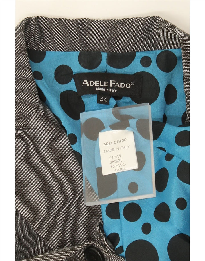 Adele Fado Chaqueta Blazer De 1 Botón Para Mujer IT 44 Lana Gris Medio