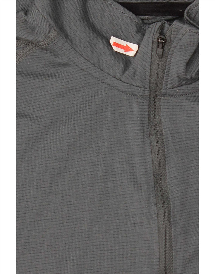 Under Armour Hombre Heat Gear Zip Neck Top Manga Larga Poliéster Gris Pequeño