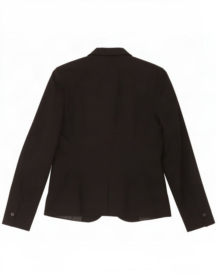 Zara Mujer Chaqueta Blazer De 1 Botón EU 38 Pequeña Poliéster Negro