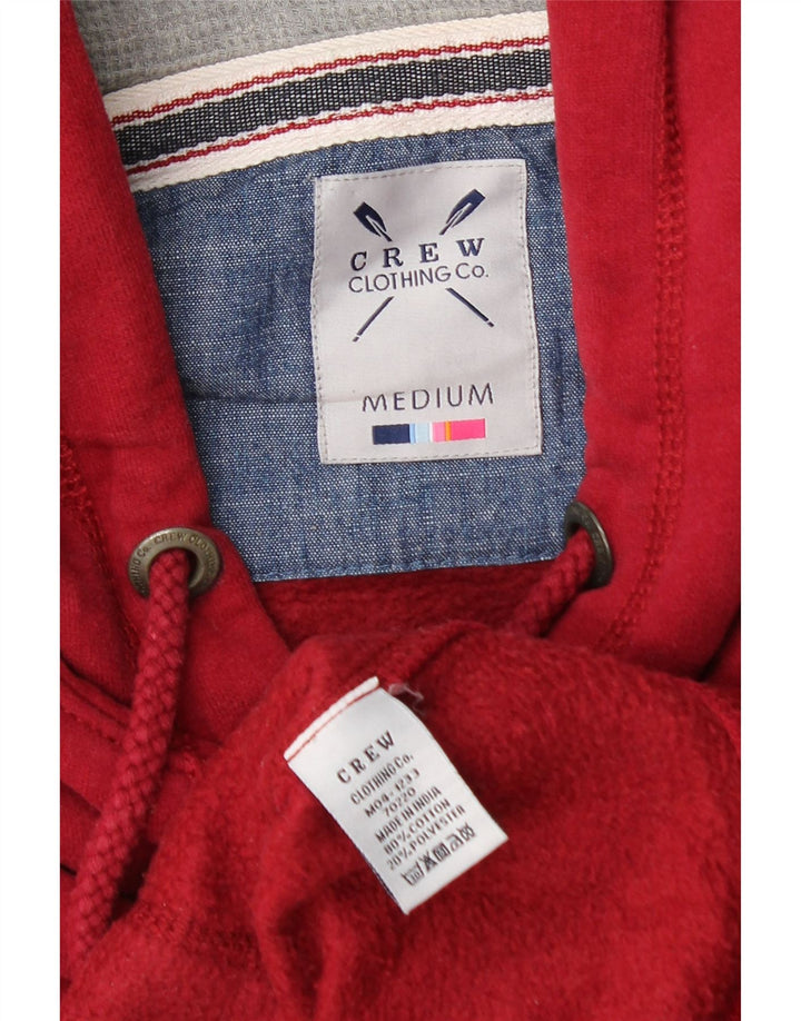 Crew Clothing - Sudadera con capucha para hombre, color rojo medio, algodón