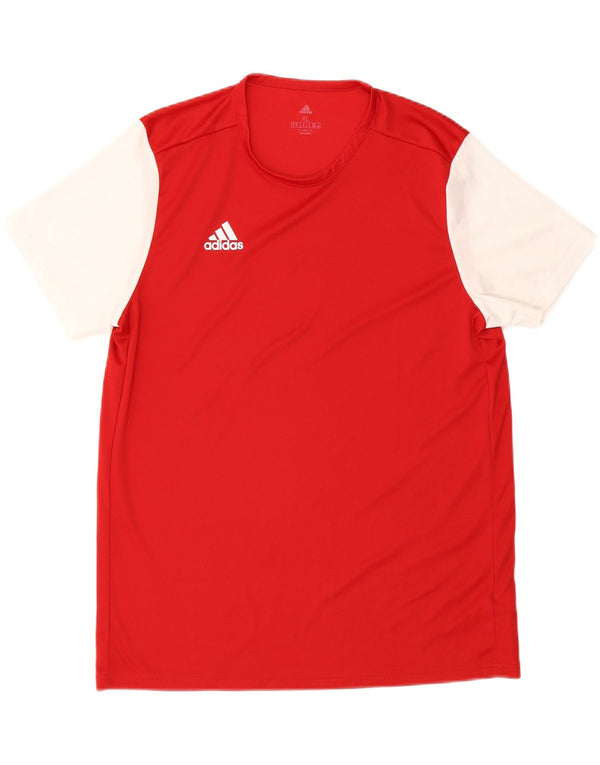 ADIDAS Hombre Climalite Camiseta Top XL Rojo Colorblock Poliéster
